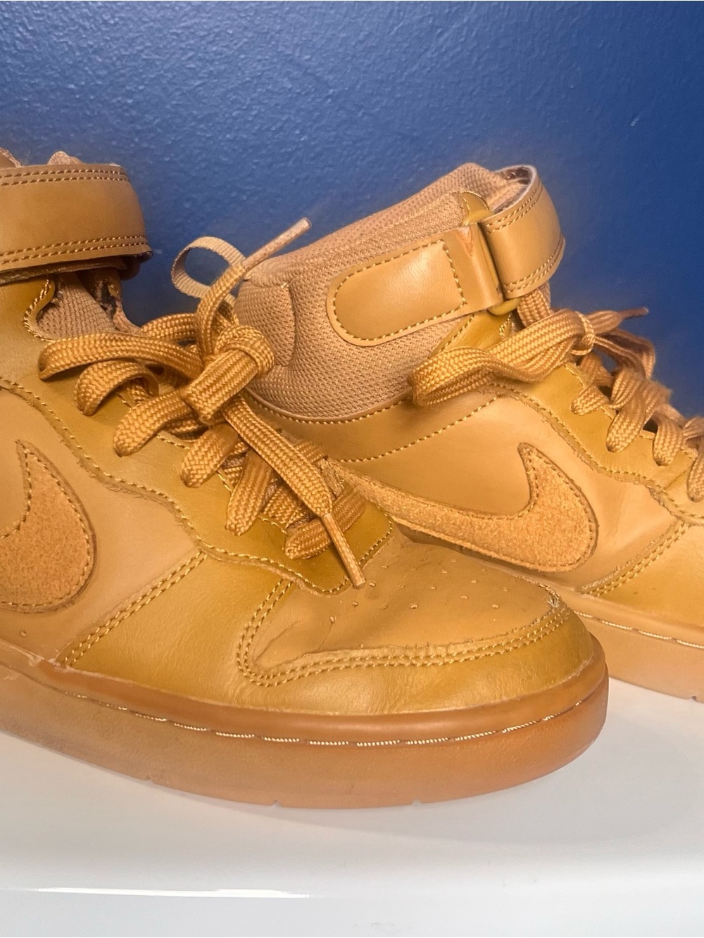 Nike Court Borough Mid 2 'Wheat' Flax Brown - Youth Size 5.5Y (Women’s 7) - Fair